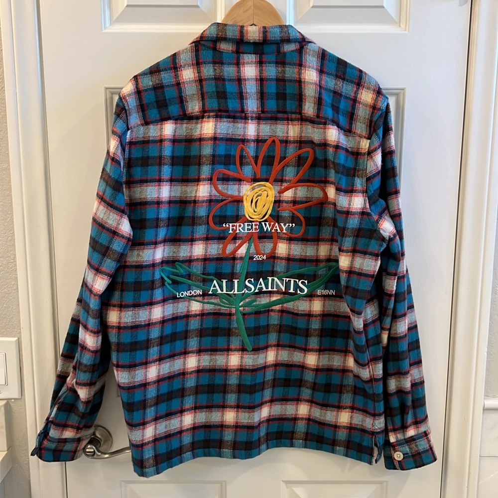 NWT Men’s All Saints Flannel Shirt - Picture 7 of 8